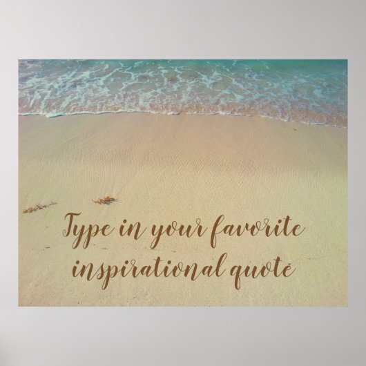 カスタム引用文感動的ビーチポスター ポスター (正面)