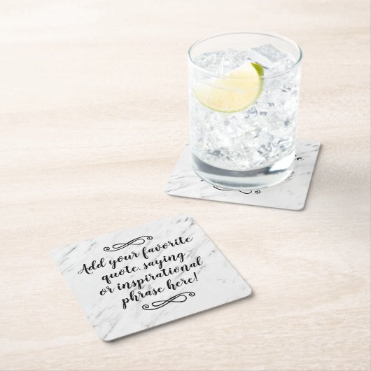 カスタム引用文感動的句スクリプト スクエアペーパーコースター (インサイチュ)