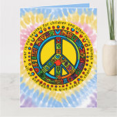 カスタム引用文戦争は健全ではない平和署名絞り染め カード (正面)