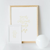 カスタム引用文文字金ゴールド 箔ポスター