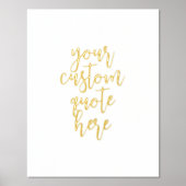 カスタム引用文文字金ゴールド 箔ポスター (正面)