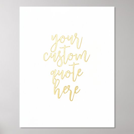 カスタム引用文文字金ゴールド 箔ポスター (正面)