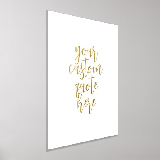 カスタム引用文文字金ゴールド 箔ポスター (レイダウン)