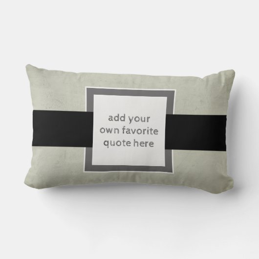 カスタム引用文枕のグレーと白モダンを追加 ランバークッション (裏面)