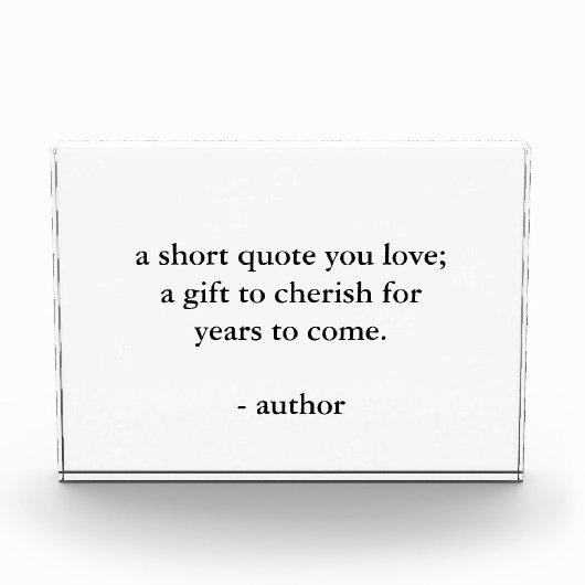 カスタム引用文標識アクリル フォトブロック (正面)