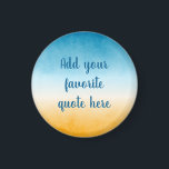 カスタム引用文横向きグラデ絵画ーション マグネット<br><div class="desc">この静お気に入りのかな水色のグラデーションの風景にあなたの引用文を追加絵画する。黄色のオークレーから深いティール(緑がかった色)ブルーグリーンまで、ビーチの海シースケープvibeで卒業。</div>