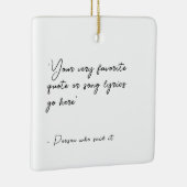 カスタム引用文歌詞または歌詞 – スクウェア文字 セラミックオーナメント (右)