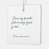 カスタム引用文歌詞または歌詞 – スクウェア文字 セラミックオーナメント (左)