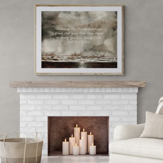 カスタム引用文独自の単語をアップロードMoodyWatercolor ポスター