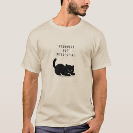 カスタム引用 内向的だけど面白い猫Tシャツ Tシャツ