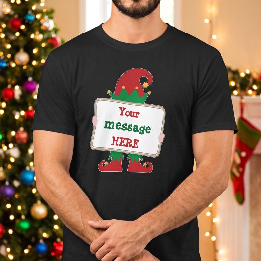 カスタム引用 - 面白いエルフのサイン - マッチングホリデー Tシャツ