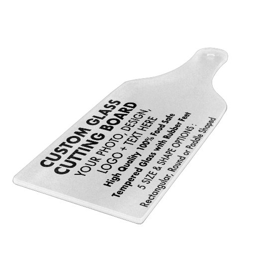 カスタム強化ガラス切断板 – パドル カッティングボード (角)