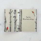 カスタム彫刻ハートオン樺の木ツリーバレンタインズ シーズンカード (内部)