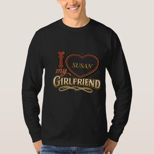 カスタム彼女の名前ギフト Tシャツ (正面)