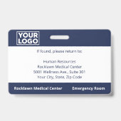 カスタム従業員の写真ロゴNavy Blue Medical ID バッジ (裏面)