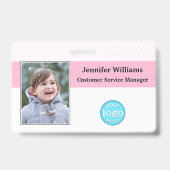 カスタム従業員の写真名ロゴバーコードID バッジ (正面)