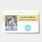 カスタム従業員の写真名ロゴバーコードID バッジ (正面)