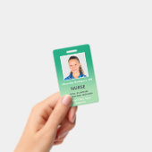 カスタム従業員の写真緑のグラデーション医療ID バッジ (手持ち)
