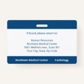 カスタム従業員フォトブルー病院ID バッジ (裏面)