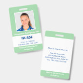 カスタム従業員フォトライトグリーンホワイト医療ID バッジ (Front & Back)