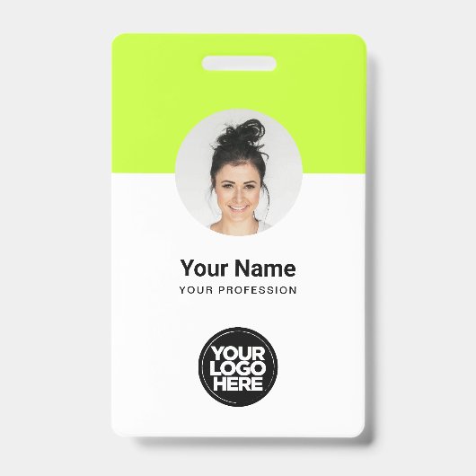 カスタム従業員モダンIDカード酸グリーンQR バッジ (正面)