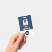カスタム従業員ワクチン接種パス写真QRコードロゴ バッジ (手持ち)