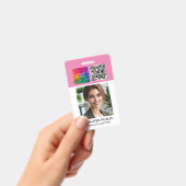 カスタム従業員会社QRコードロゴテンプレート バッジ (手持ち)