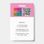 カスタム従業員会社QRコードロゴテンプレート バッジ (裏面)
