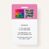 カスタム従業員会社QRコードロゴテンプレート バッジ (裏面)