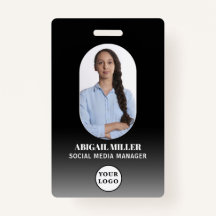 カスタム従業員写真グラデーションアーチバッジ