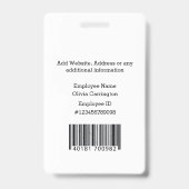 カスタム従業員写真バーコードロゴ名札 バッジ (裏面)