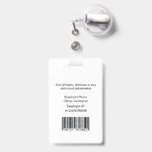 カスタム従業員写真バーコードロゴ名札 バッジ (裏面（伸縮クリップ）)