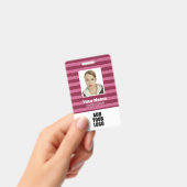 カスタム従業員写真ロゴ&バーコードストライプ バッジ (手持ち)