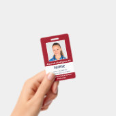 カスタム従業員写真濃赤医療ID バッジ (手持ち)
