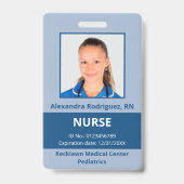 カスタム従業員写真青医療ID バッジ (正面)