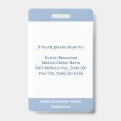 カスタム従業員写真青白色医療ID バッジ (裏面)