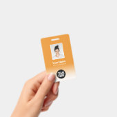 カスタム従業員写真 グラデーション オレンジ バッジ (手持ち)