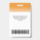 カスタム従業員写真 グラデーション オレンジ バッジ (裏面)