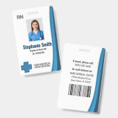 カスタム従業員写真 RN ナース ID バッジ (正面＆裏面)