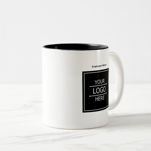 カスタム従業員名とビジネスロゴのブランド ツートーンマグカップ (正面右)
