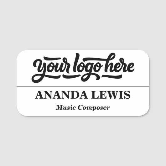 カスタム従業員名タグのロゴ名とタイトルバッジ 名札 (正面)