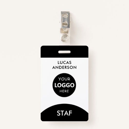 カスタム従業員名タグ・ビジネス・ロゴ・スタッフ バッジ (正面クリップ)