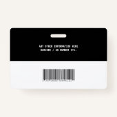 カスタム従業員名バッシンプルジミニマルブラック バッジ (裏面)