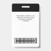 カスタム従業員名会社ロゴQrコード バッジ (裏面)