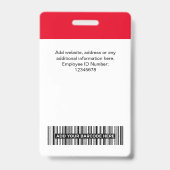 カスタム従業員名会社ロゴQrコード バッジ (裏面)