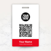 カスタム従業員名会社ロゴQrコード バッジ