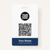 カスタム従業員名会社ロゴQrコード バッジ (正面)