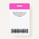 カスタム従業員名会社ロゴQrコード バッジ (裏面)