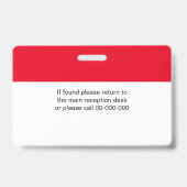 カスタム従業員名写真とQRコード赤 バッジ (裏面)