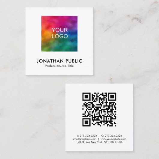 カスタム従業員名QRコード会社ロゴ コーリングカード (正面/裏面)